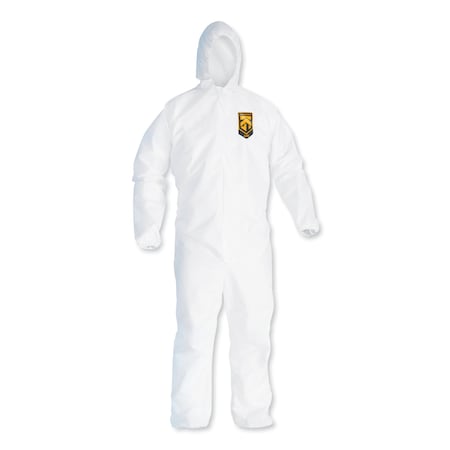 Kleenguard Disposable Coveralls, Large, MICROFORCE* Barrier SMS Fabric, White, 24 PK 49113